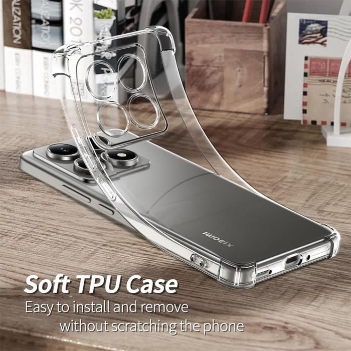 Coque pour Xiaomi 14T Pro - Silicone Antichoc Anti Rayures Transparent Slim Coins Renforcés