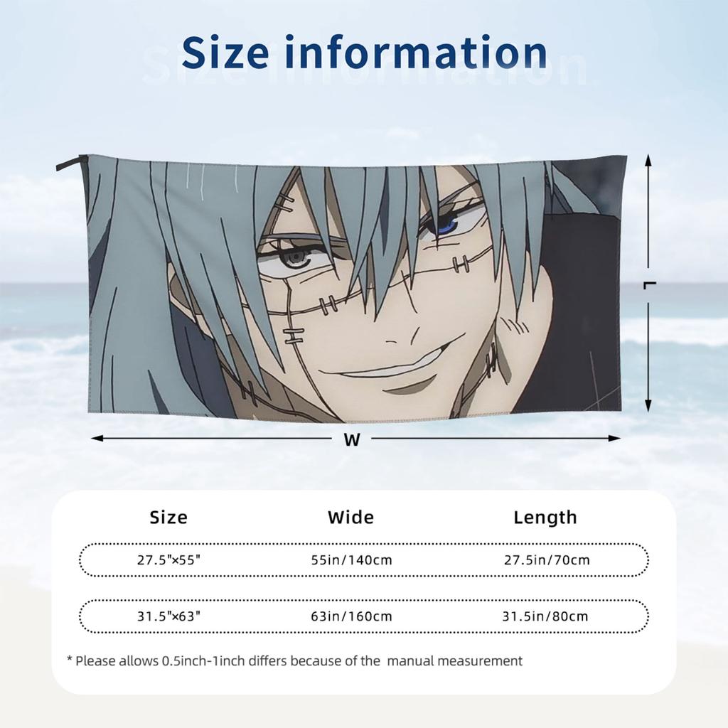 Jujutsu Kaisen Mahito Anime Beach Towel Soft Microfiber Quick Dry Absorbent Quick Towels For Pool