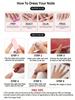 24 Almond-shaped Red French Manicure Nail Stickers, a Set of Almond-shaped Acrylic Nail Stickers for Perfect Fit.