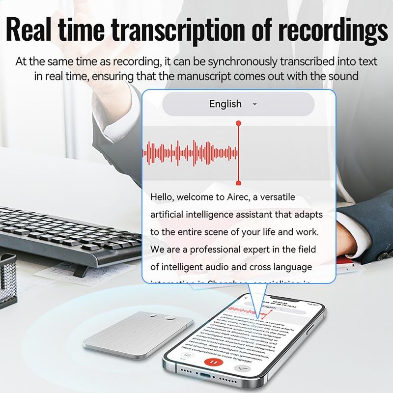 16GB AI Voice Recorder with LED Indicator ChatGPT-4 Intelligent Transcription Summarization and Translation Note Voice Recorder
