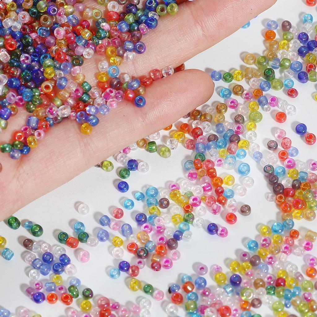 Håndlaget Fantasy Color DIY Beaded Accessories: Gjennomsiktige ris og hirse glassperler