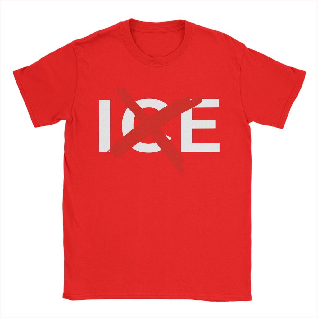 Unisexs Anti ICE Abolish Ice Logo T Shirts  100 Cotton Clothes Funny Short Sleeve Crewneck Tee Shirt Gift TShirt