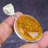 Natural Baltic Amber Gemstone 925 Sterling Silver Jewelry Pendant 2.17" ETC-14765