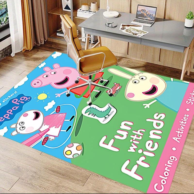 1pc Peppa Pig Adventure Carpet for Playroom Bedroom Living Room Sofa Home Decor,kids Game Area Rug Non-slip Floor Mat Y723129