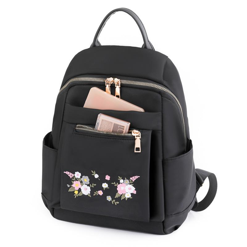 Embroidery backpack women's 2025 summer new fabric embroidery schoolbag fashion mother bag travel women's backpack