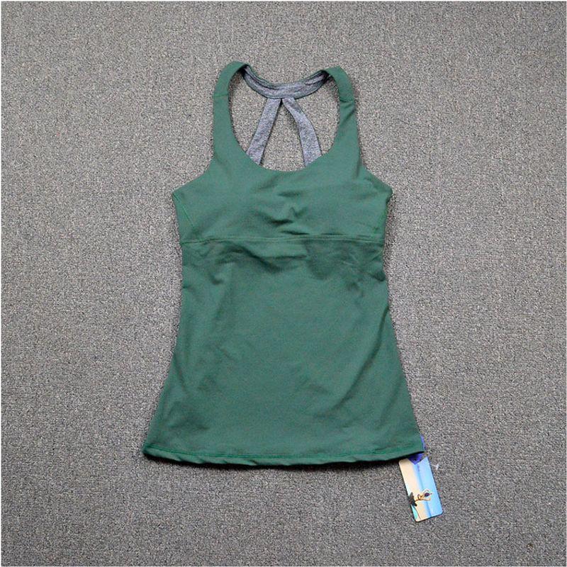 

Специальное предложение Профессиональный облегающий жилет для йоги Быстросохнущий спортивный фитнес-топ Подкладка с нагрудными подушечками Дышащий Красивая спина Синий и Красный Dark green S