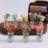 10pc Dashboard Center Console Mount Greenery Decoration Glow Small Figurines Decors Miniature Potted Flowers Ornament