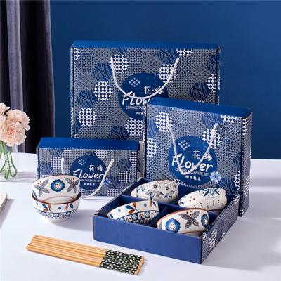 New Year Dragon New Year Opening Gift Bowl Set Ceramic Good-looking Bowl Chopsticks Gift Set Tableware Bowl and Plates Gift Box Bowl