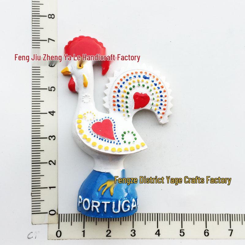 Hand-Painted Resin Magnetic Souvenir Stickers from Portugal