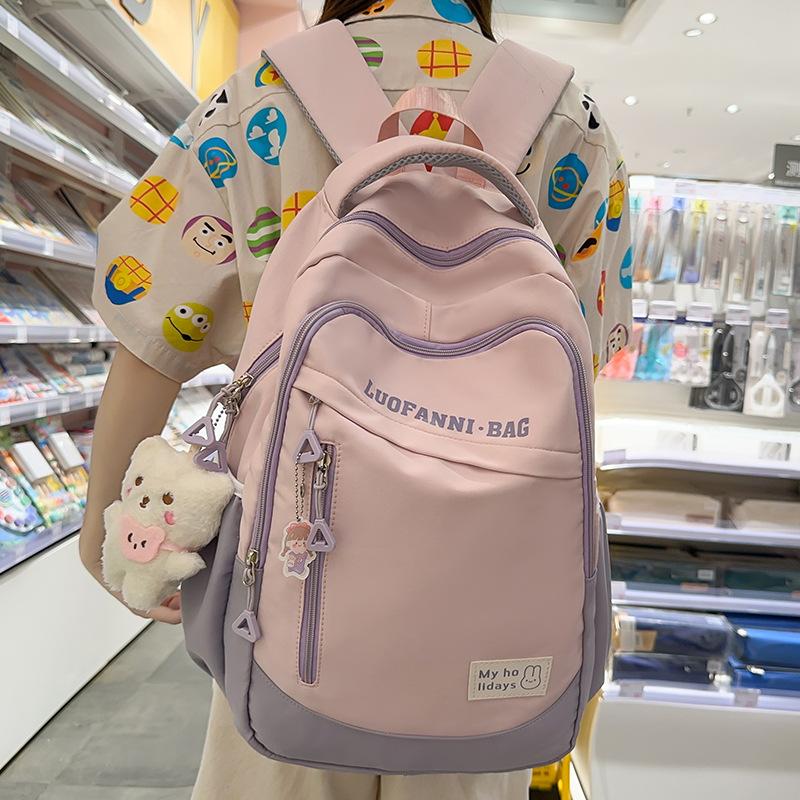 Children's Schoolbags Elementary School Students Junior High School Girls Splicing Backpacks High School Students College Students Backpacks