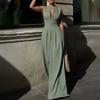 2026 Spring New Women's Clothing, European, American Amazon Cross-border Jumpsuit, Fashionable Solid Color Round Neck Sleeveless Jumpsuit