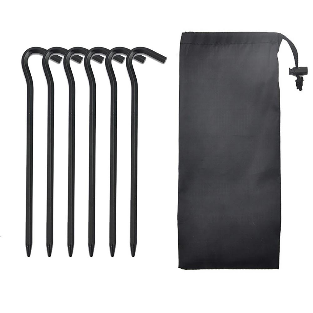 Tent Pegs Aluminum Alloy Ground Nail With Windproof Rope Buckle Set For Hammock Camping Awning Canopy
