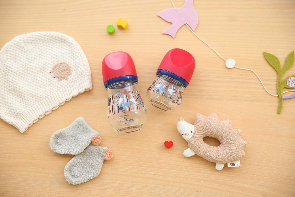 Pidgeon Breast Milk Feeling Bottle My Precious Heat-Resistant Glass Hedgehog 80ml From 0 Months A Bottle That Reliably Supports Breastfeeding