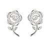 Korean Dongdaemun Sunflower Sterling Silver Rhinestone Earrings