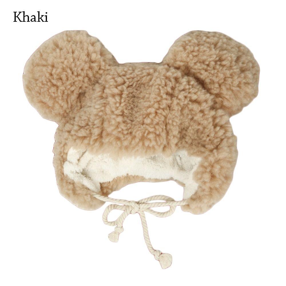 Cute Bear Ears Bomber Hats Cashmere Cycling Cap Fashion Windproof Cap  for Women