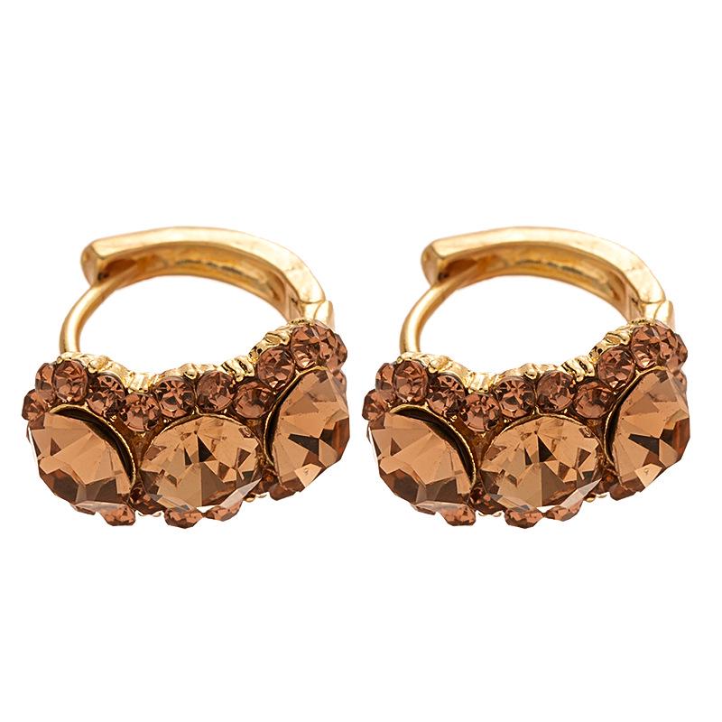 Maillard-Style Geometric Diamond Hoop Earrings: Retro, Exquisite, Luxurious, High-End Design for Women.