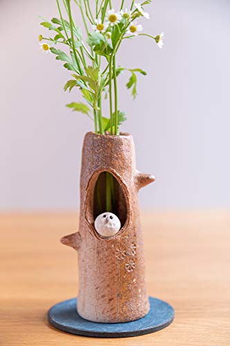 Ваза для цветов Сигараки, подставка для цветов, одинарная ваза для цветов, стильная керамика, дизайн с белой совой
