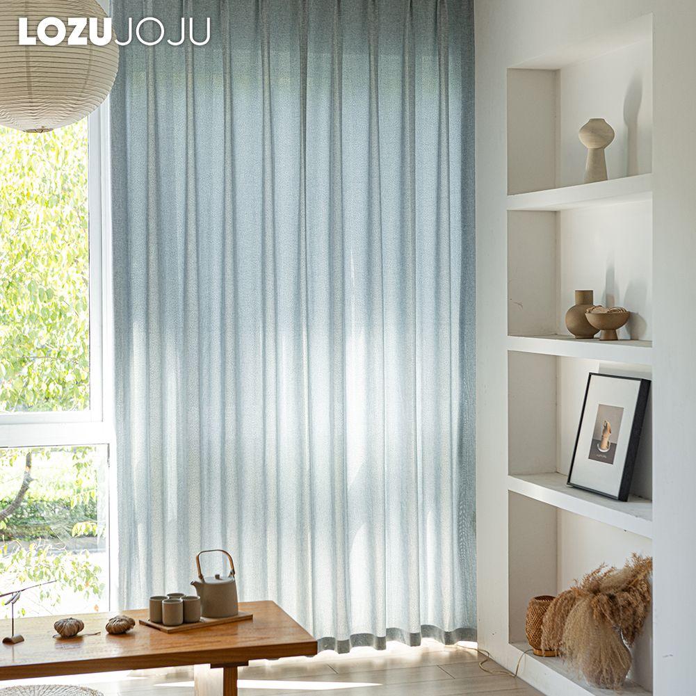 1PC LOZUJOJU Cream Style Semi Blackout Curtains Japanese Imitation Linen Thick Curtains for Bedroom Living Room Balcony Window for Home Decor