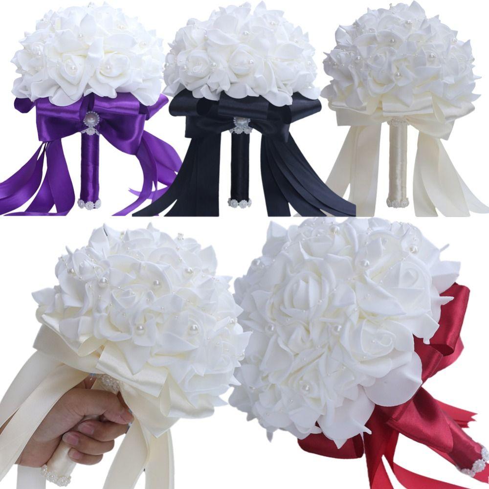 Silk Flowers Artificial Hand Bouquet Romantic Bridesmaid Bouquet  Ceremony Anniversary