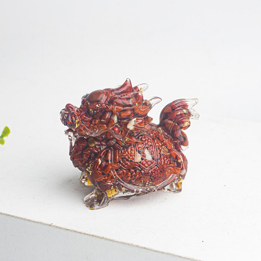 Crystal Turtle Resin Decor With Handcrafted Gemstone For Home Living Room Gift