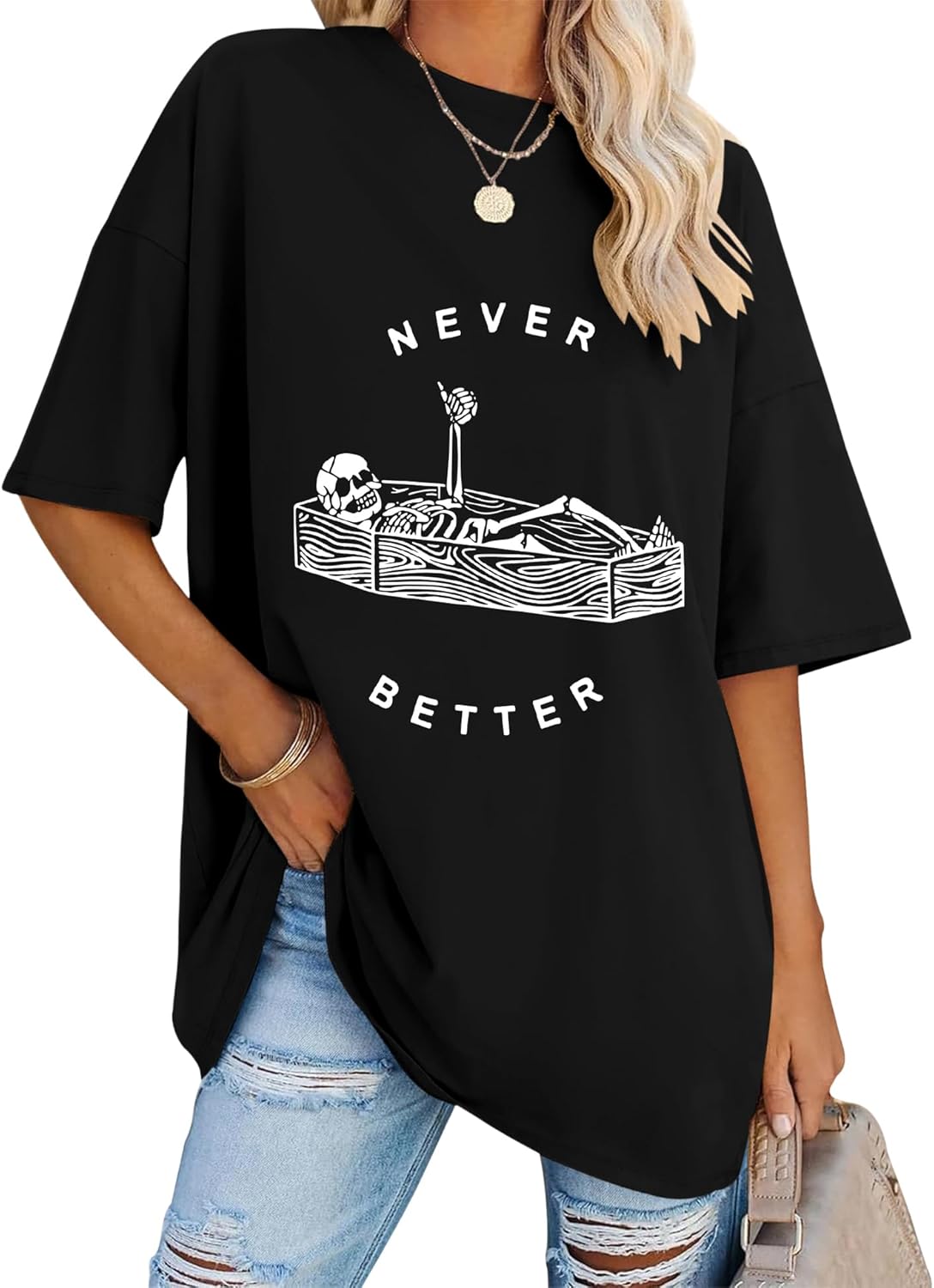LOMON Oversized Graphic T Shirts for Women Short Sleeve Crewneck Summer Tops Loose Casual Basic Tees Unisex T-Shirt XXXXL