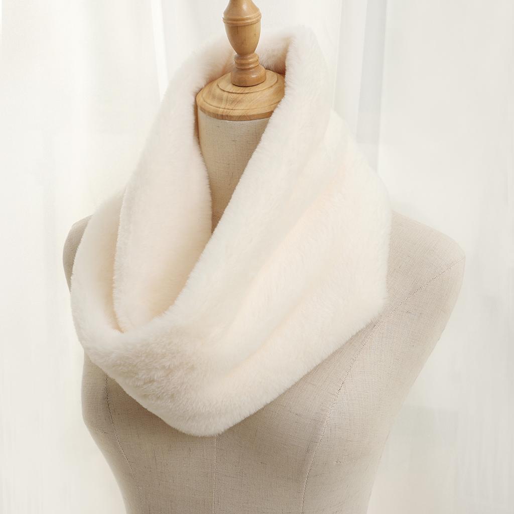 Fashion Fur Neck Warm Scarf  Winter Unisex Doutdoor Hiking Thick Solid Plush Ring Scarves Kids Women Cycling Snood Collar