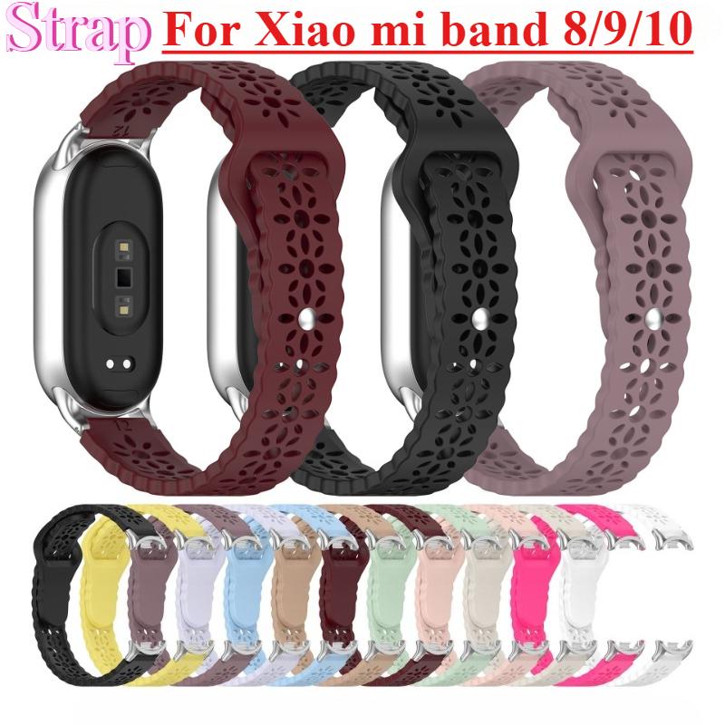 Silicone Strap for Xiaomi Mi Band 10 9 8 NFC Sport Rubber Bracelet Wristband Correa Xiaomi Smart Band 8 9 10 NFC Accessories