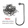 200pcs #8~#6/0 High Carbon Steel 90 Degree Aberdeen Jig Hook Bent Saltwater Long Shank Soft Worm Hooks