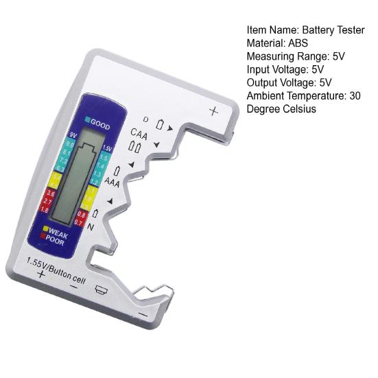 BT-886 Battery Tester LCD Battery Tips Digital Display Simple Operation Easy Read Widely Compatible Fast Measurement Good Toughness Battery Tester