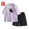 Miniso Men's Pure Cotton Casual Short Sleeve & Shorts Set