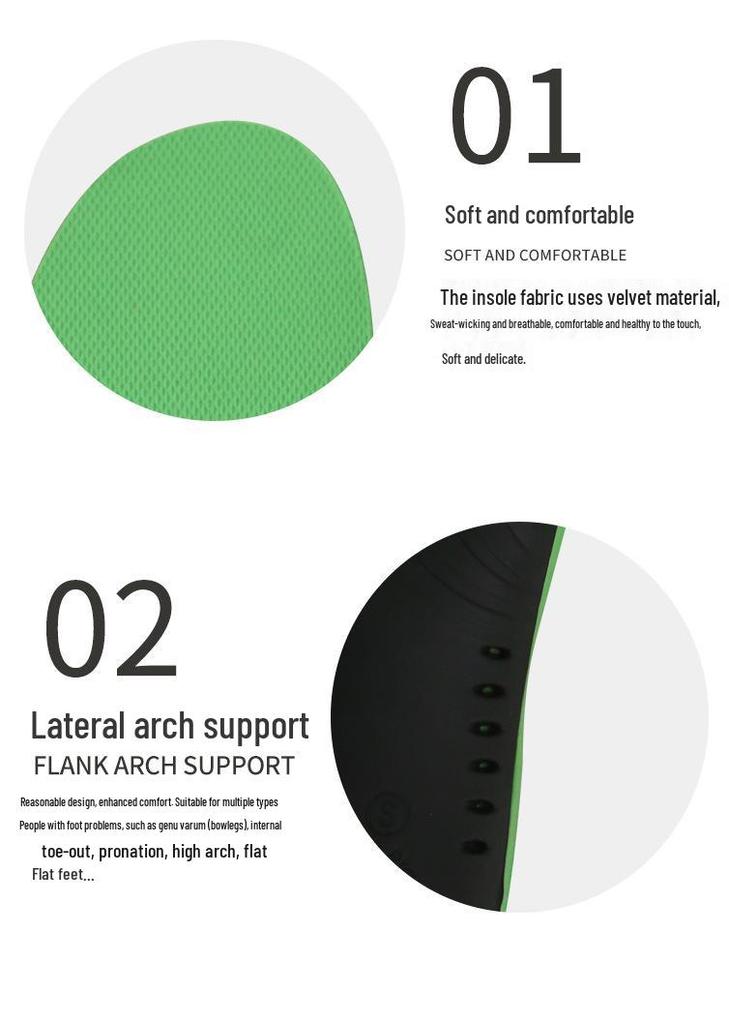 Shock Absorbing Breathable Insoles with Arch Support & Odor Control for Men, Women, and Children