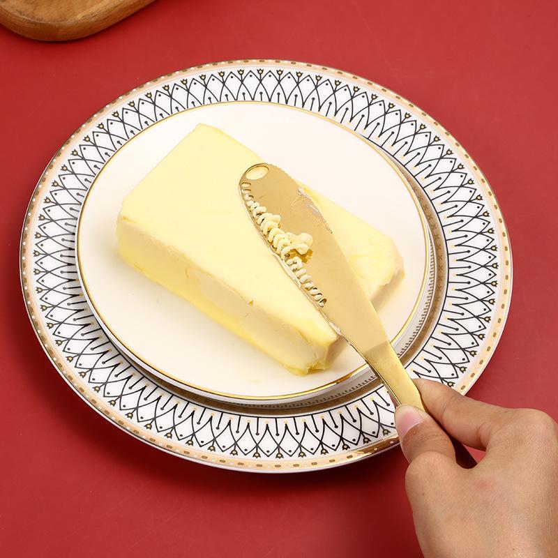 430 Edelstahl Buttermesser Löcher Käse Dessertmesser Stahl Marmeladenmesser Besteck Toast Abwischen Sahne Brot Käseschneider Küchenwerkzeuge