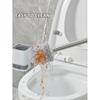 A non perforated wall mounted toilet brush with a drainage base and long handle plastic toilet cleaning brush, bathroom accessor
