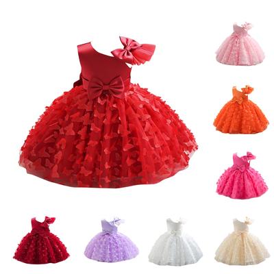 Girls' Princess Dress Mesh Children's Dress New Girls' Middle School Puff Dress Birthday And First Year Dress Skirt