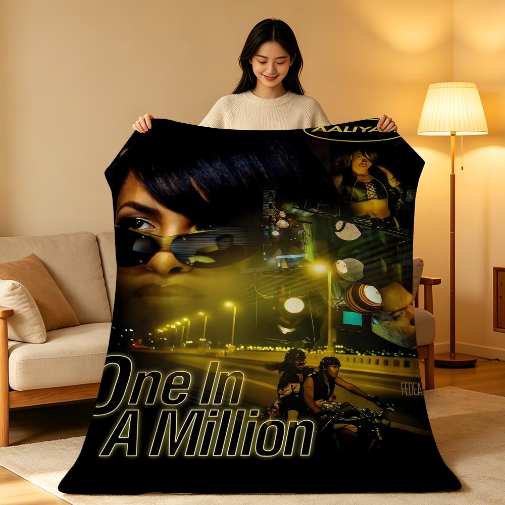 Music A-Aaliyah Throw High-Density Short Plush Blanket Soft Skin-Friendly for Sofa Nap Air-Conditioned Room