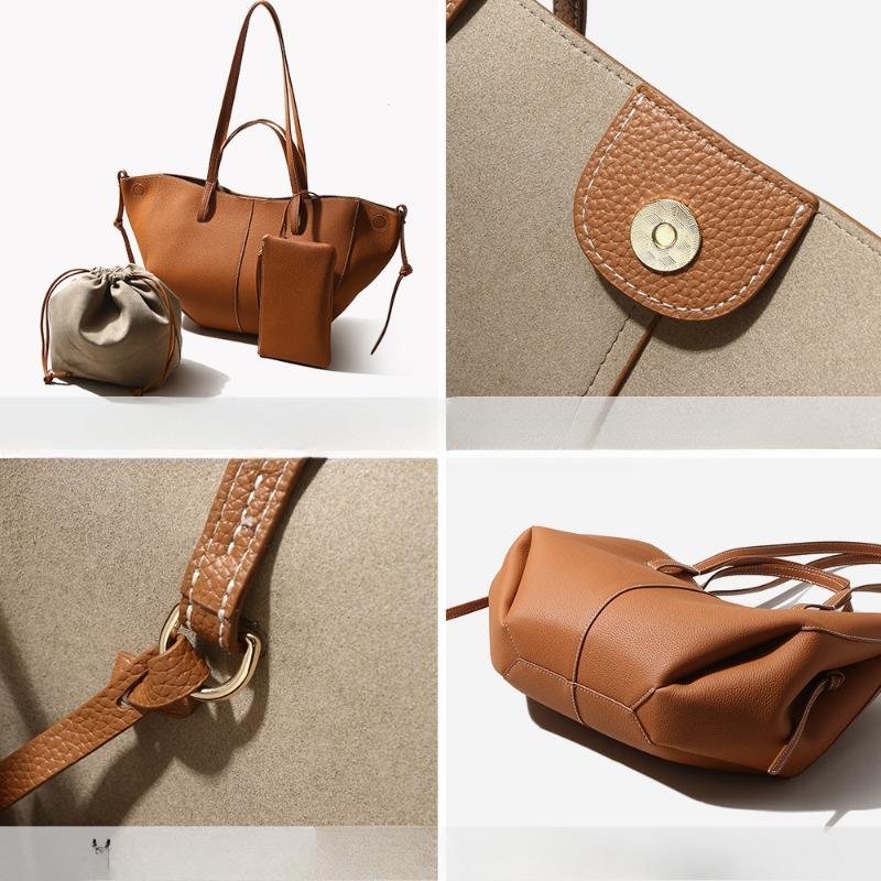 Tote Bag Large-capacity High-end Handbag Genuine Leather Women's Bag Commuter Fashion Crossbody Bag Casually