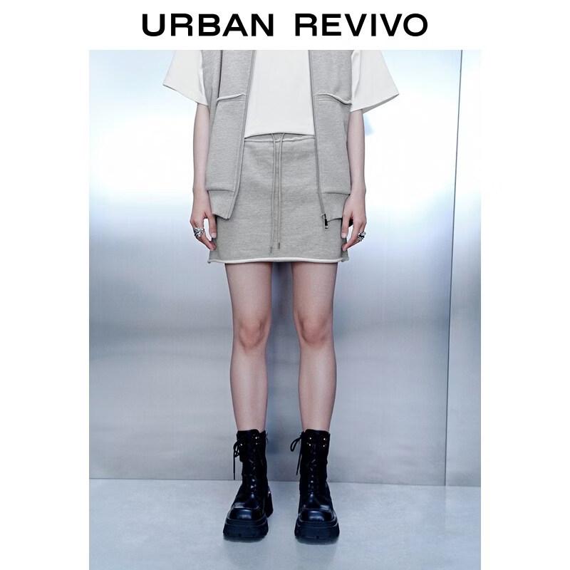 Women s Heather Grey Drawstring Mini Skirt XL
