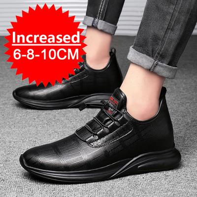 Fashion New Business Genuine Leather Casual Shoes Men Invisible Inner Height 6cm/8cm/10cm Men Sneakers Casual Sneakers Heightening Shoes