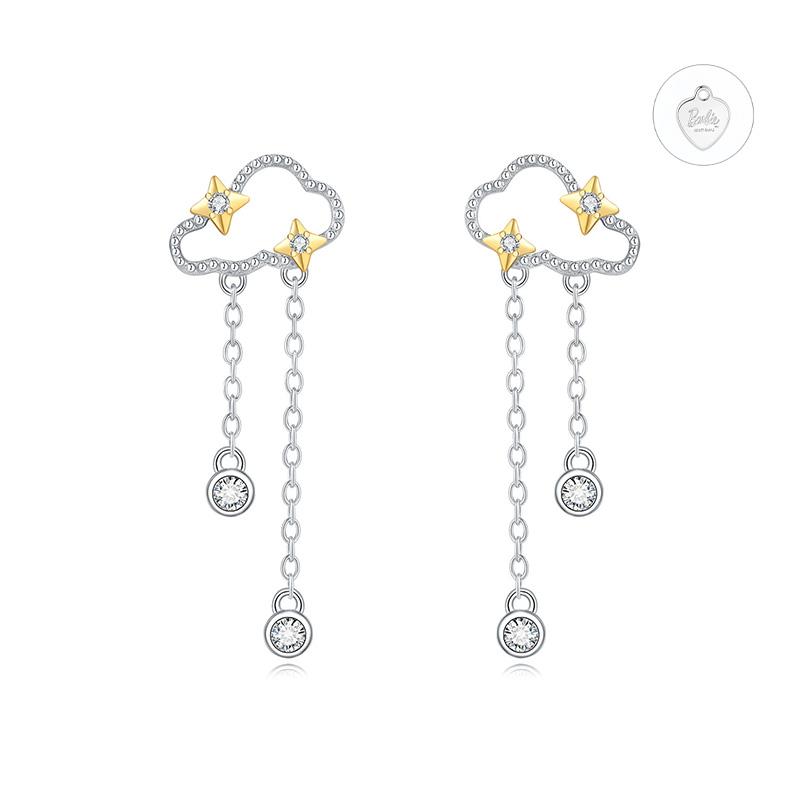 Barbie earrings [Pure Silver·Original Design] Cloud Star Earrings, Temperament and High Quality, Ins Style Love Confession Exquisite Gift ZJYES-YS-222