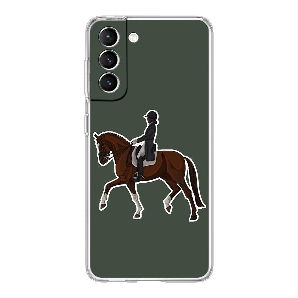 Animal Galloping Horse Girl Drawing Phone Case For Samsung Galaxy S24 S23 S22 S20 Ultra S21 FE 5G S10 S9 Plus S10E S8 Soft Cover