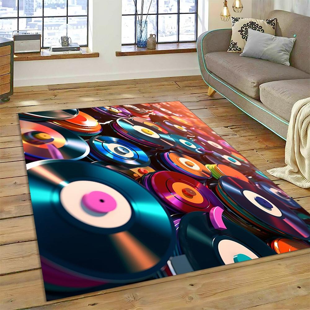 Vinyl Record Music DJ Screen tape Rug Carpet for Living Room Bedroom Home Decor,Floor Mat Non-slip Decoration for Sofa Doormat