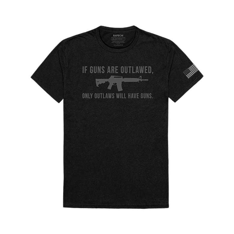 Lapideudomineonseu If Guns Outlaw Short Sleeve T-Shirt (Black)