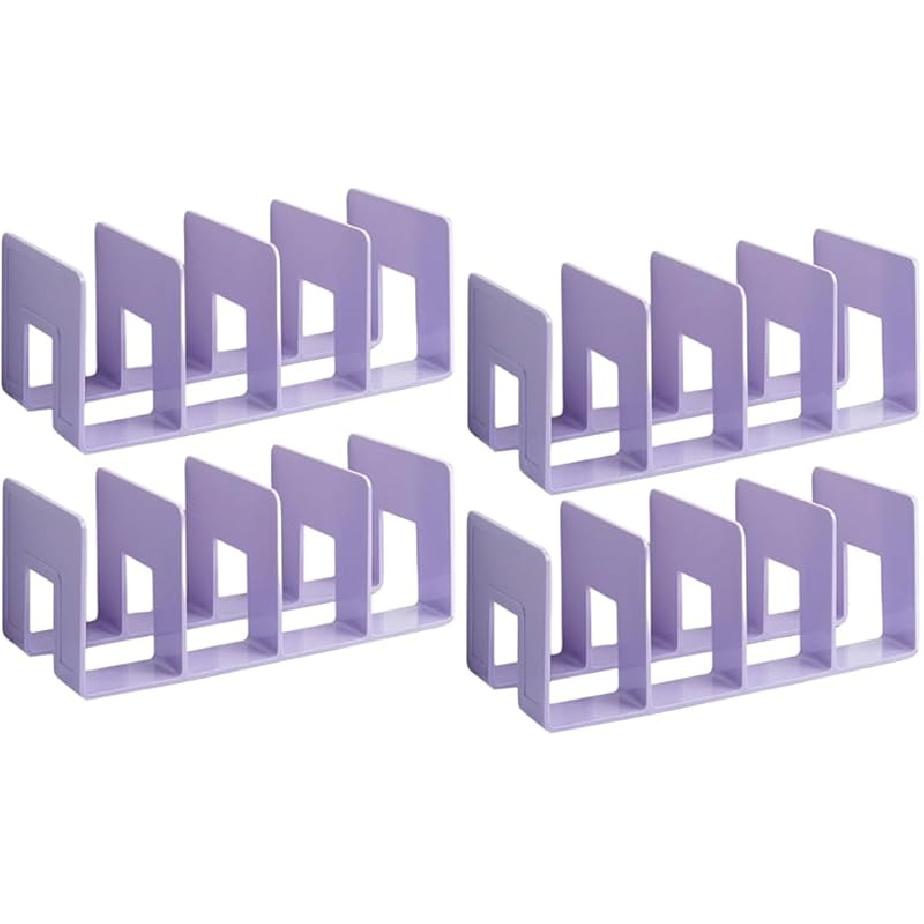 4Pack Clear Acrylic File Sorter, 4 Large Slots Desk Organizer, Desktop File Folder Holder Organizer, Office Storage Stand Rack for Book, Purse,