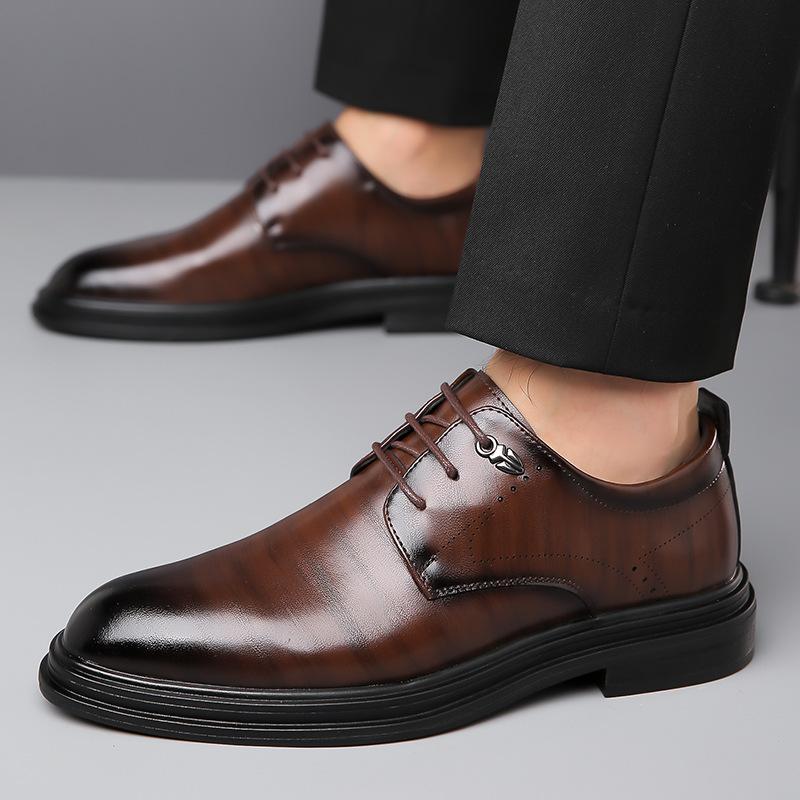 Fashion Fashion Casual Designer Shoes Male Derby English Style Groom Wedding Autumn Cowhide Pointy Dress Business Men's Leather Shoes