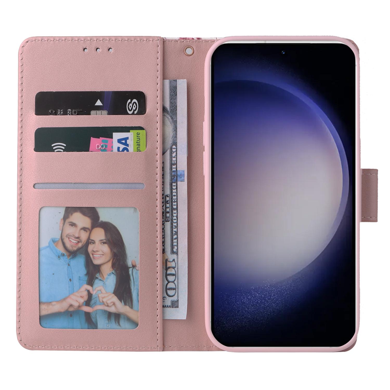 

For Samsung Galaxy S24 Case PU Leather Marble Pattern Phone Wallet Cover Purple