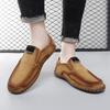Fashion New Male Non-slip Loafers Fashion Male Slip on Walking Shoes Breathable Men's Business Shoes Men Shoe Casual Leather Mens Flats