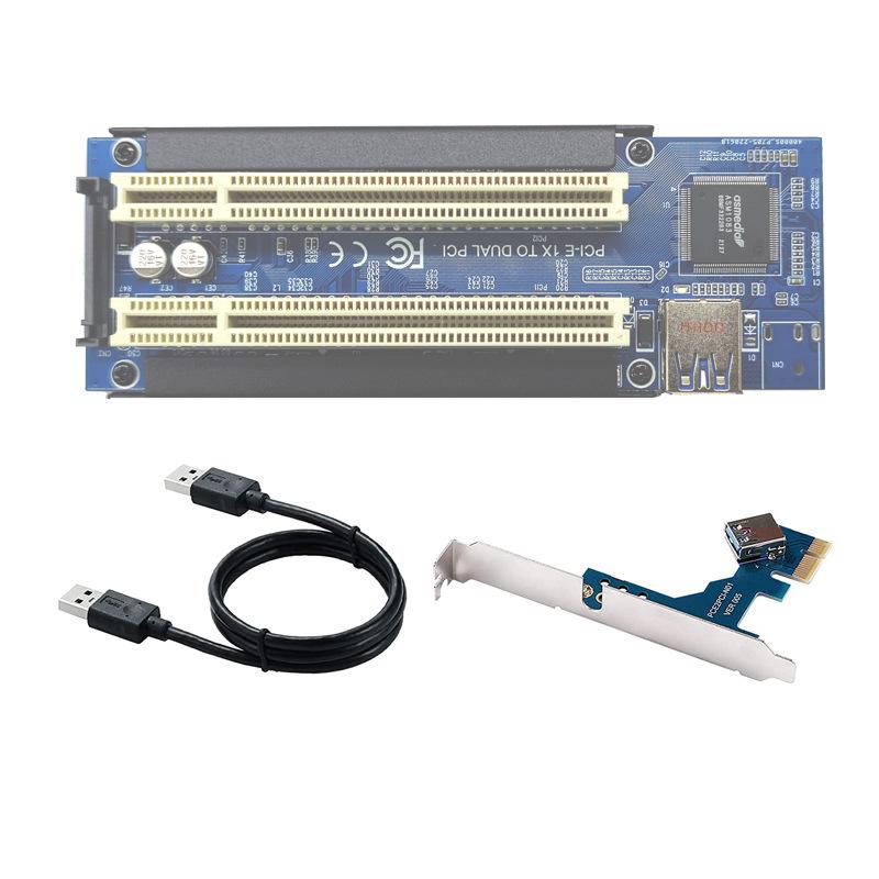 PCIe to Dual PCI Adapter Card for Capture, Gold Tax, Sound, and Parallel Port Cards