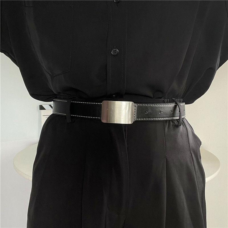 Trendy Black Pu Waist Belt With Smooth Buckle Ideal For Students And Casual Wear