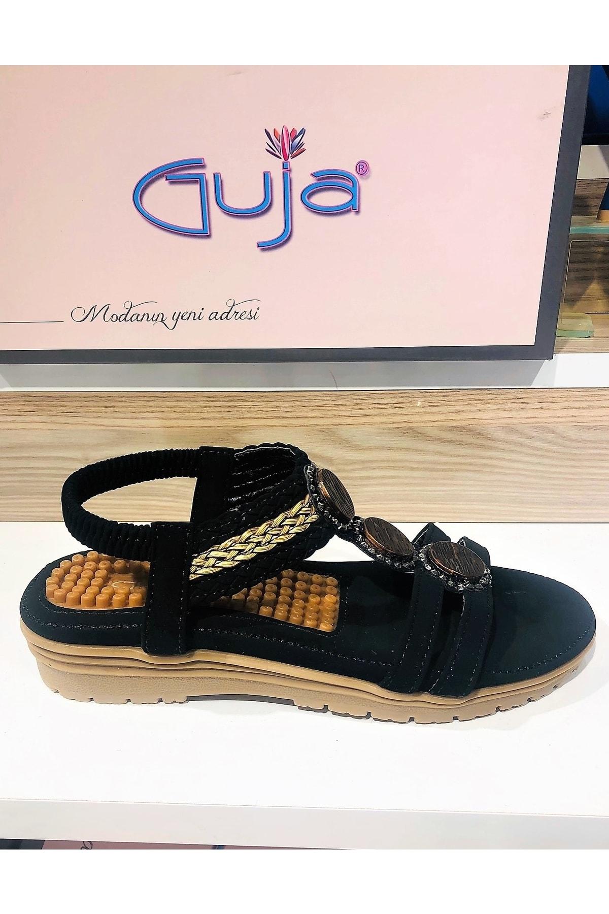 

Женские повседневные сандалии Arme Cıty 23Y120-4 Массажные эластичные сандалии на мягкой ортопедической подошве с камнями