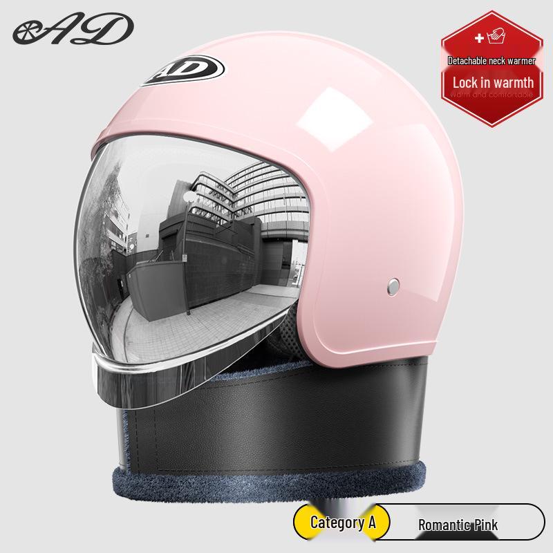 3C Certified AD Electric Motorcycle Helmet, All-Season Half Helmet for Men and Women, Winter-Proof for Scooter Commuting